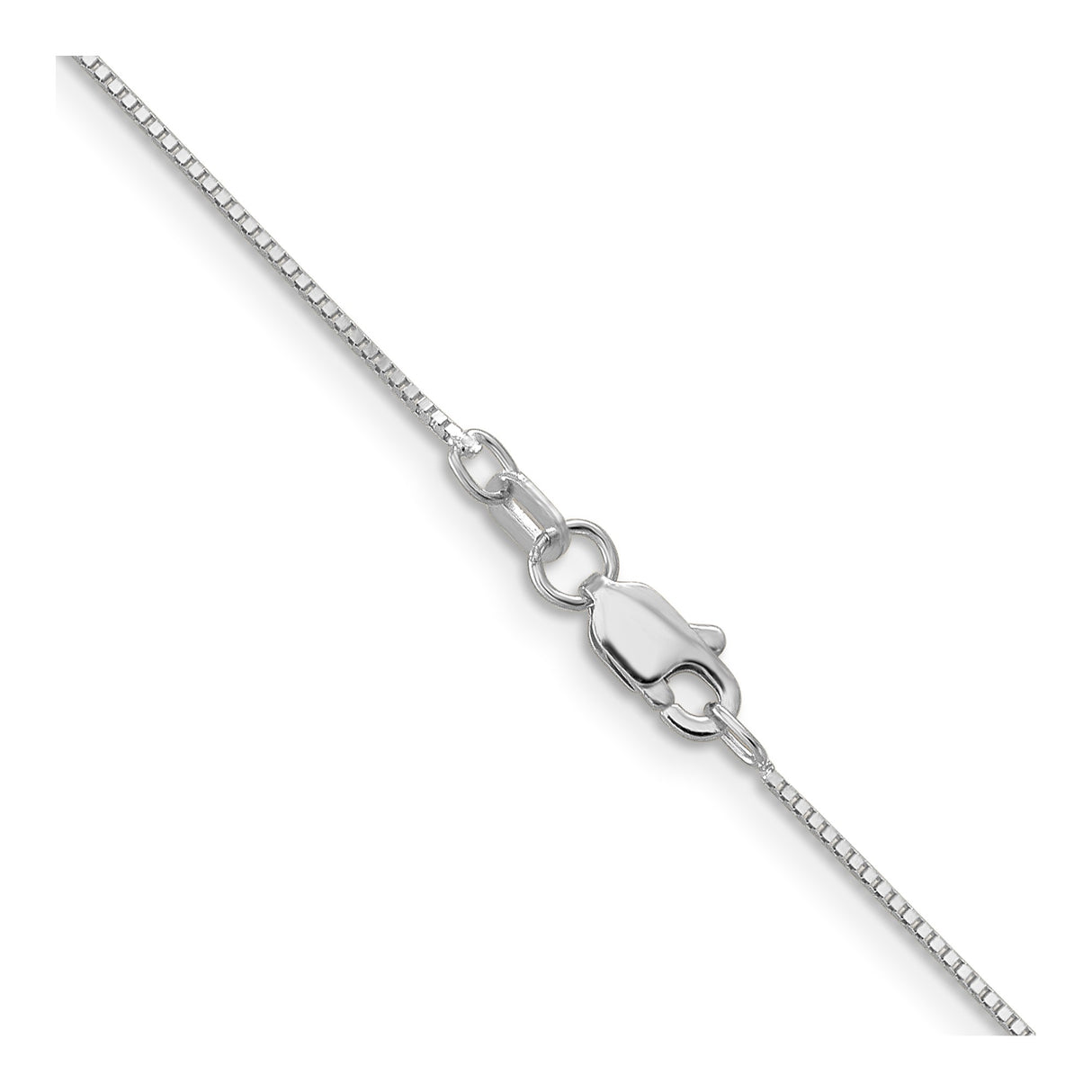 10K White Gold 0.7 mm Box Chain Necklace, Polished alternate angle