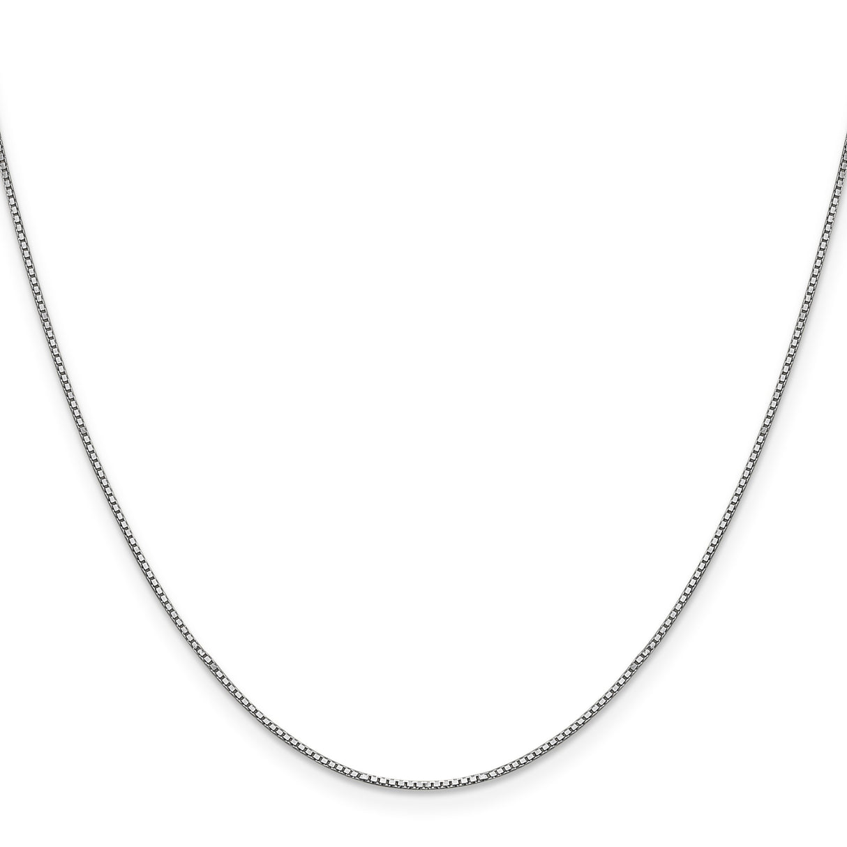 10K White Gold 0.8 mm Box Chain Necklace, Polished