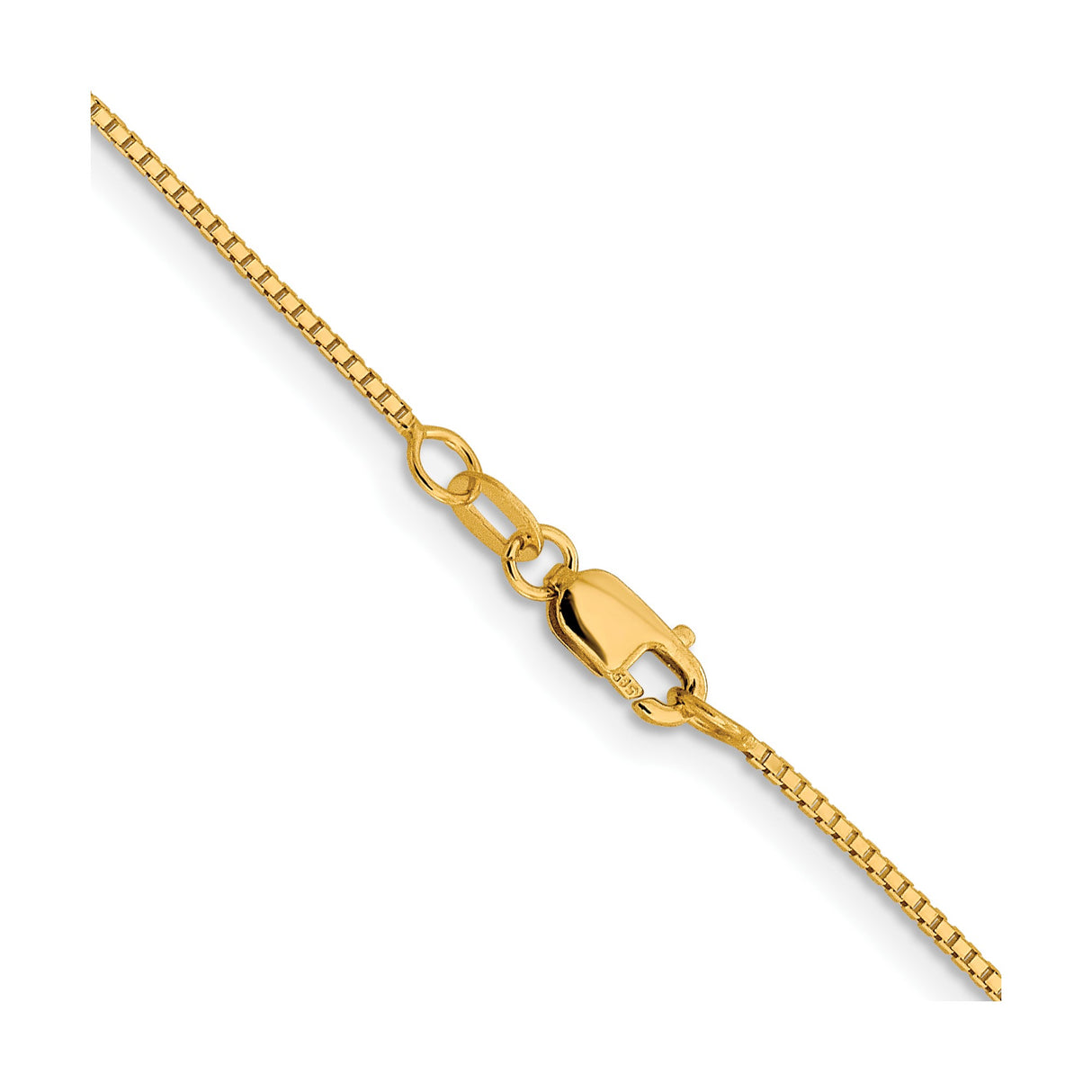 10K Yellow Gold 0.95 mm Box Chain Necklace, Polished alternate angle