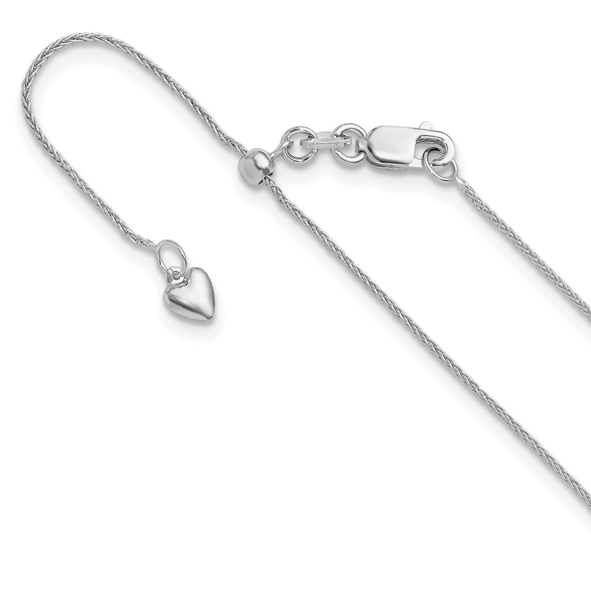 10K White Gold 0.8 mm Polished Chain Necklace detail view