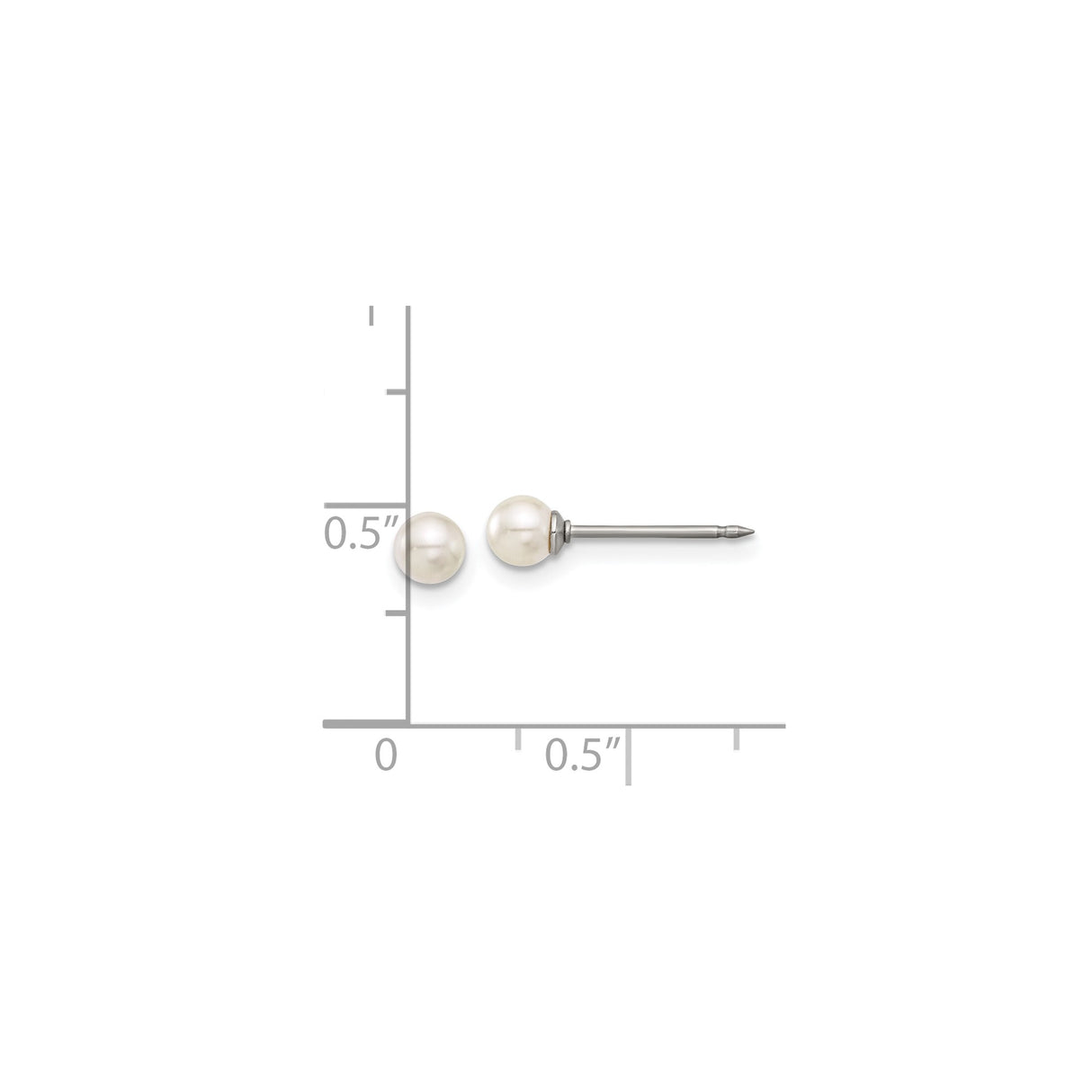 Titanium Stud Earrings with Simulated Pearl, Hypoallergenic Minimalist Design for Women