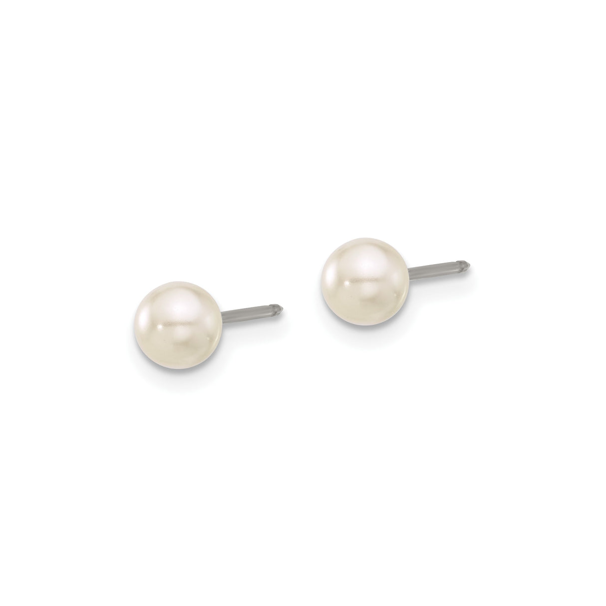 Titanium Stud Earrings with Simulated Pearl, Hypoallergenic and Nickel Free for Women