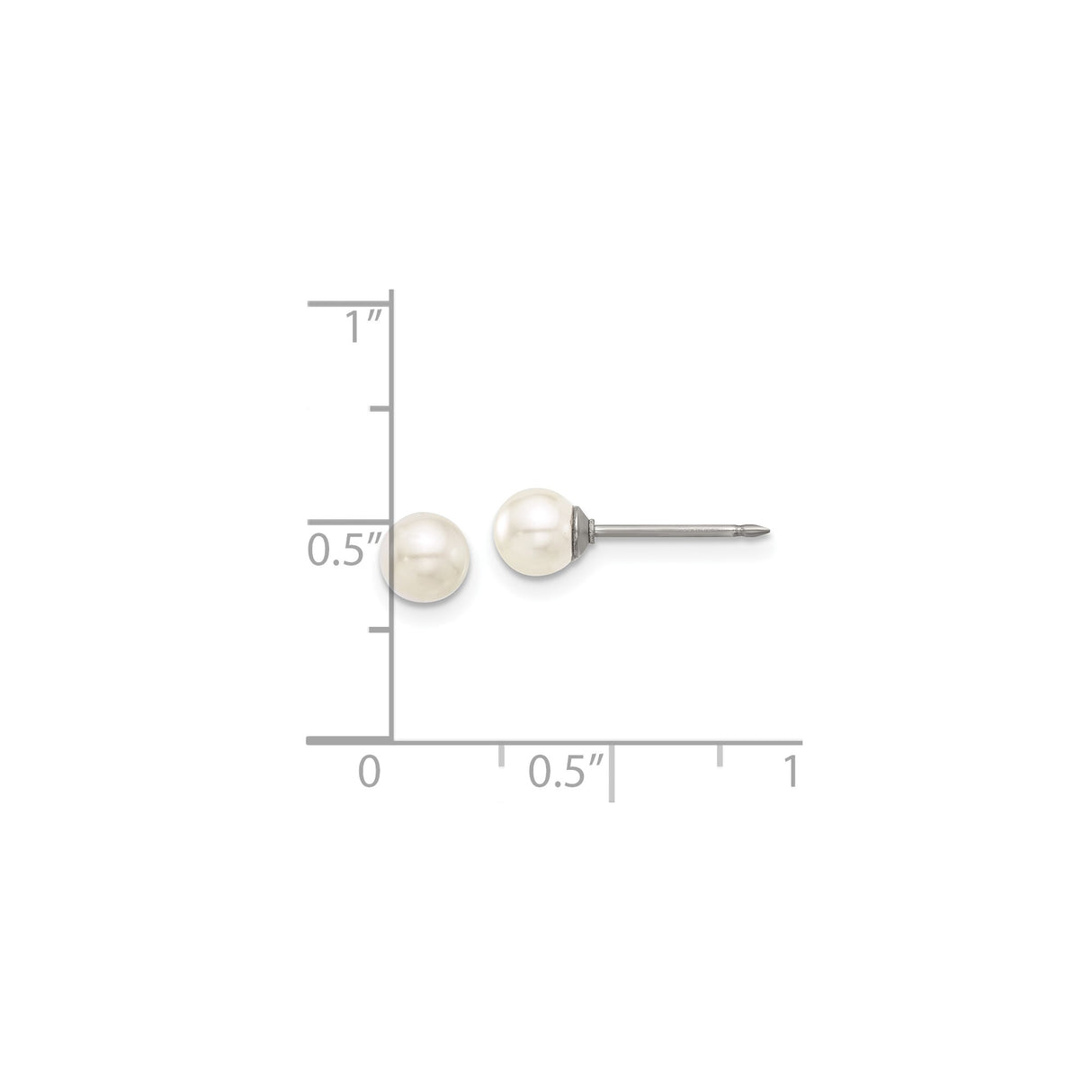 Titanium Stud Earrings with Simulated Pearl, Hypoallergenic and Nickel Free for Women