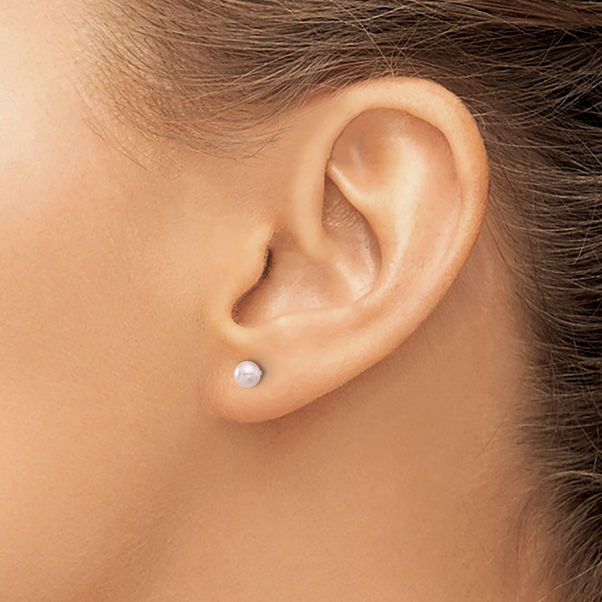 Stainless Steel Stud Earrings with Simulated Pink Pearl, Minimalist Romantic Style for Women