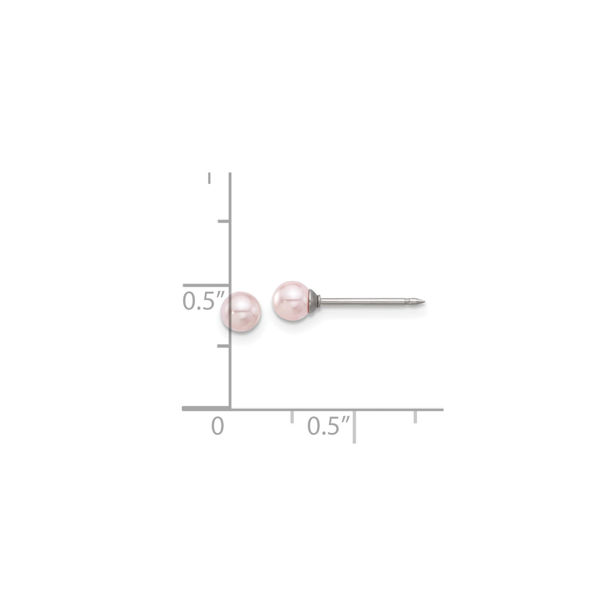 Stainless Steel Stud Earrings with Simulated Pink Pearl, Minimalist Romantic Style for Women