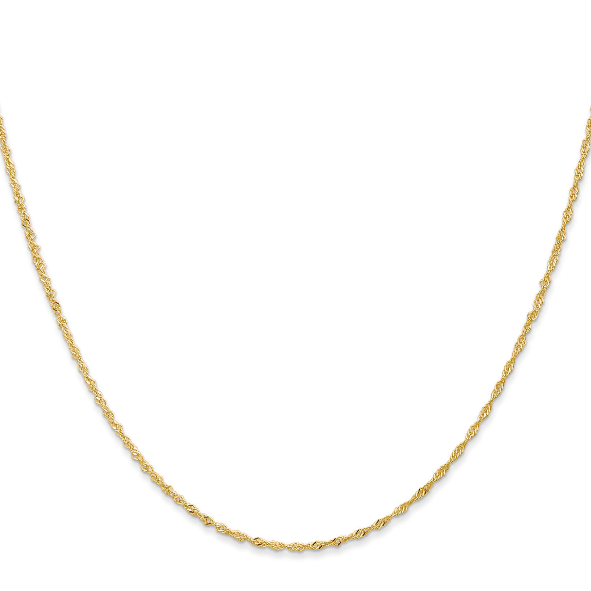 14K Yellow Gold 1 mm Singapore Chain Necklace, Polished