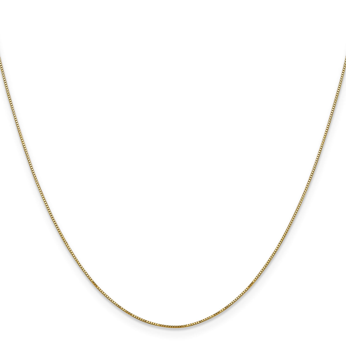 14K Yellow Gold 0.5 mm Polished Chain Necklace, Solid