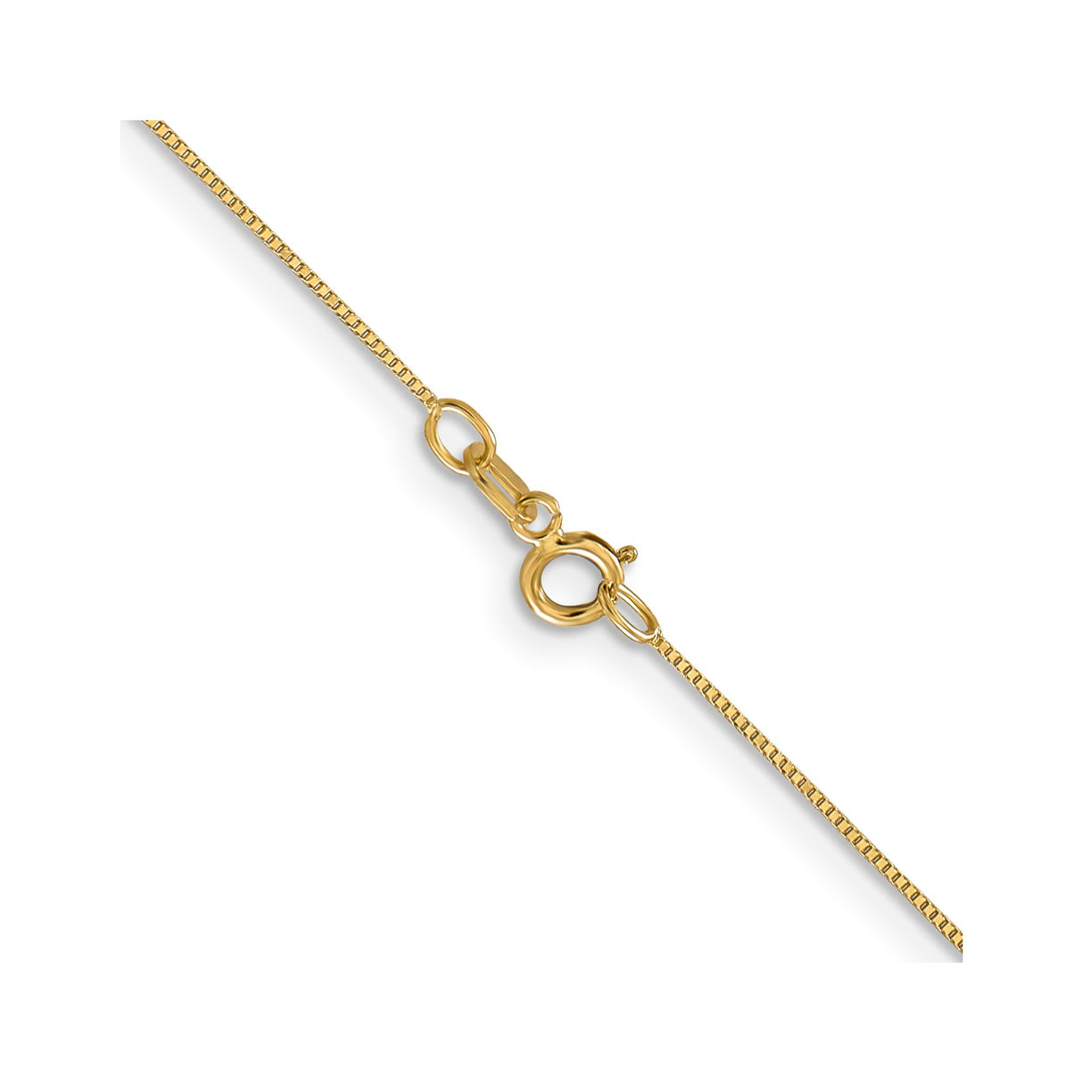 14K Yellow Gold 0.5 mm Polished Chain Necklace, Solid alternate angle
