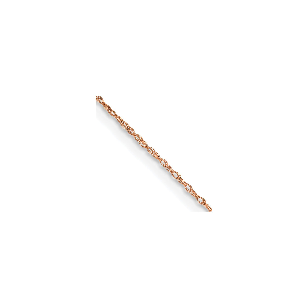14K Rose Gold 0.5 mm Polished Chain Necklace, Solid detail view