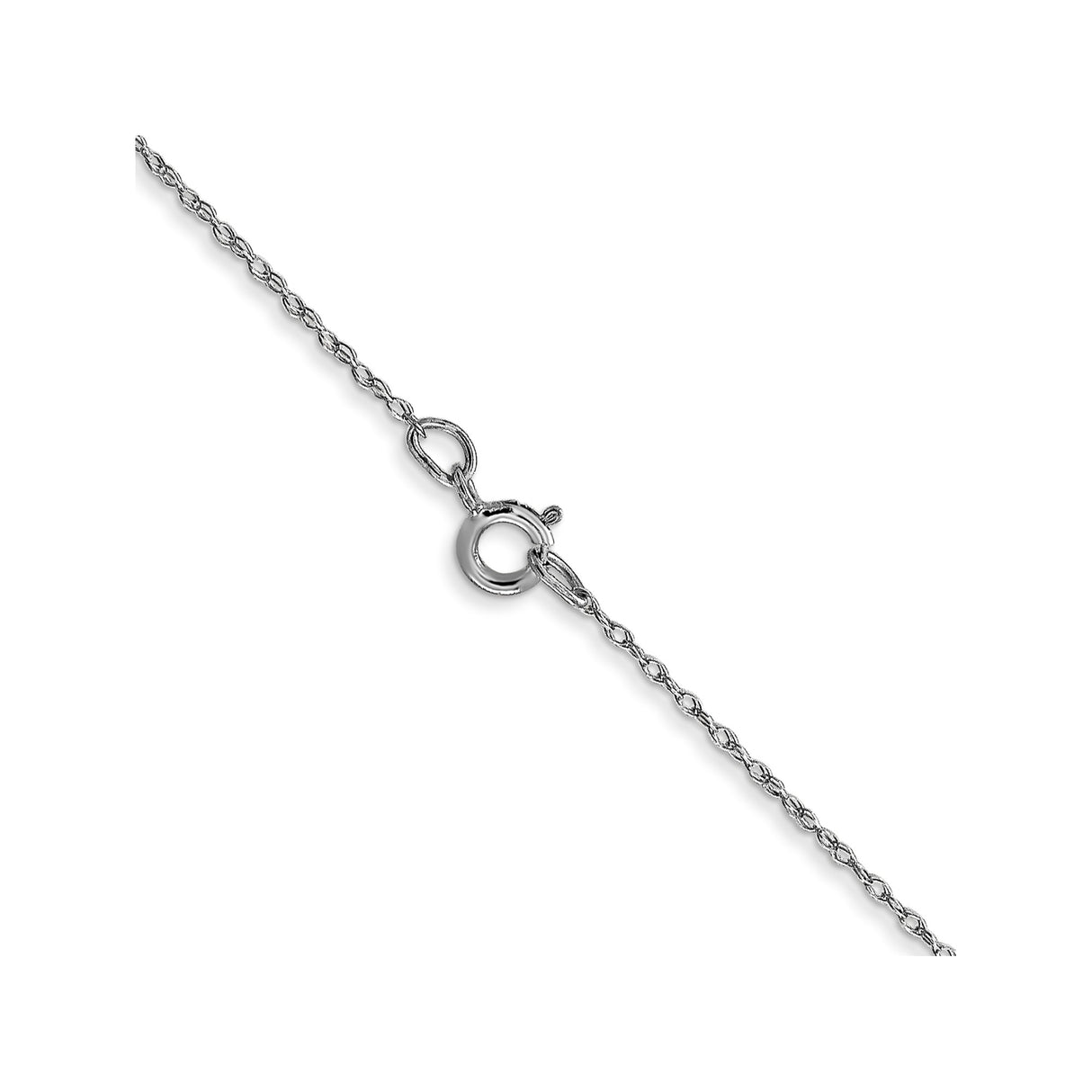 14K White Gold 0.5 mm Polished Chain Necklace, Solid detail view