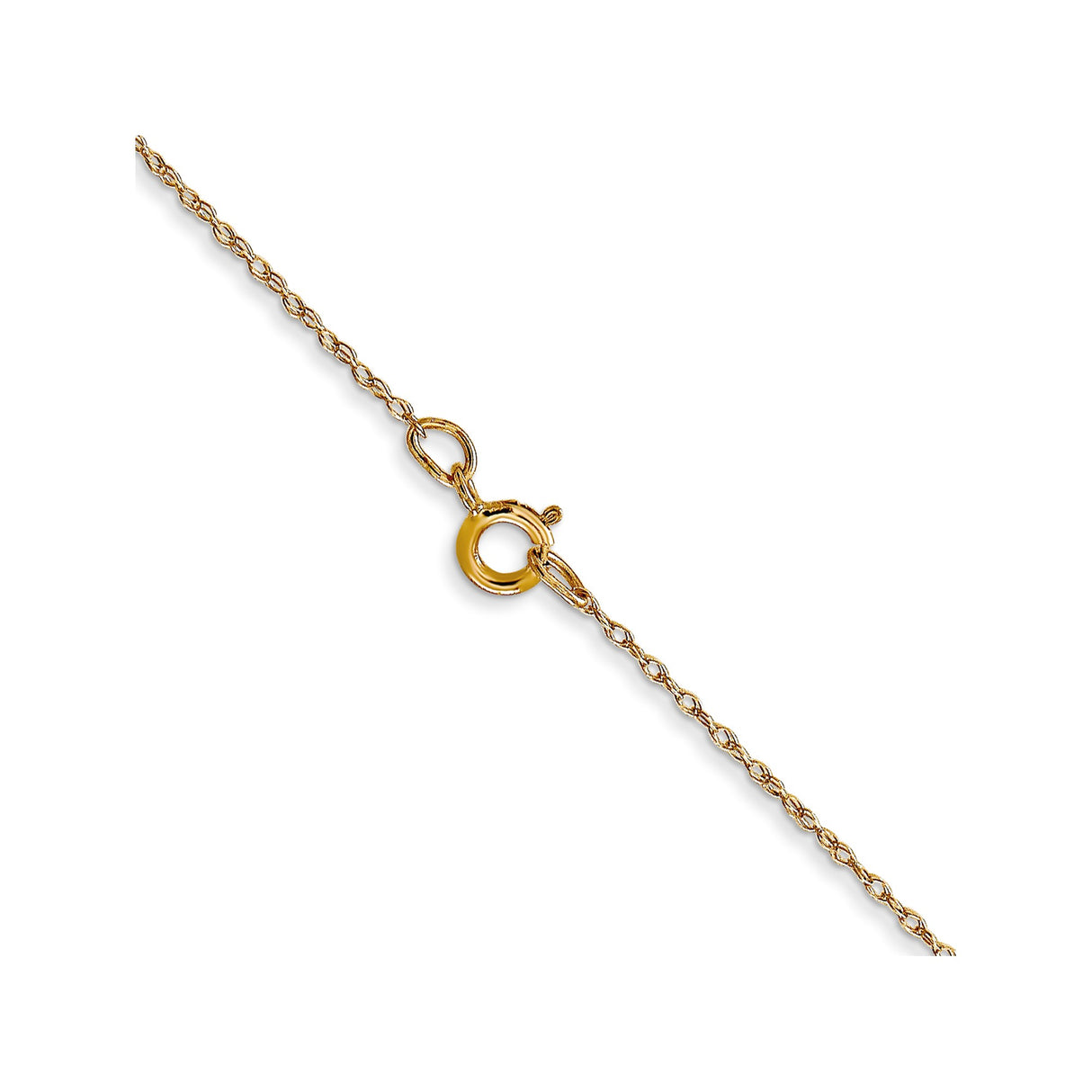14K Yellow Gold 0.5 mm Polished Chain Necklace, Solid detail view