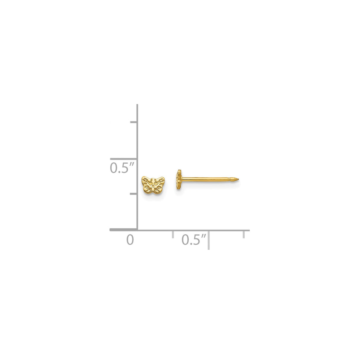 Stainless Steel Butterfly Stud Earrings with Etched Design, Minimalist Nature-Inspired Jewelry for Women