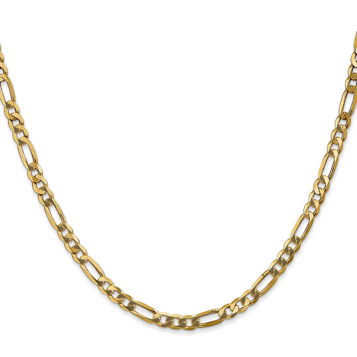 14K Yellow Gold 4 mm Figaro Chain Necklace, Polished