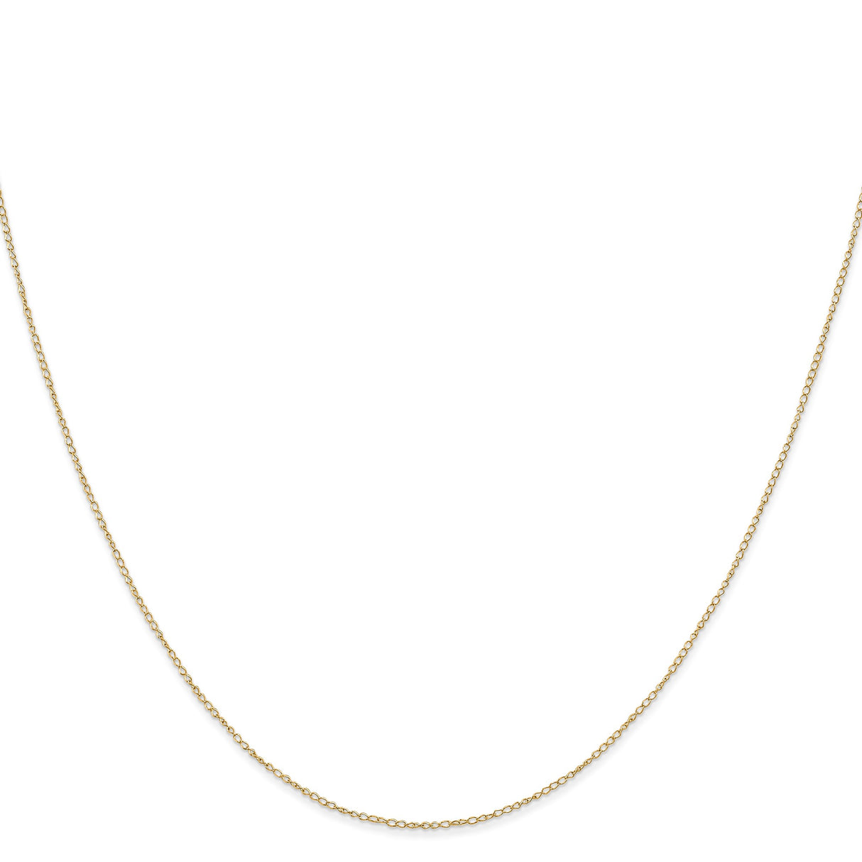 14K Yellow Gold 0.42 mm Polished Chain Necklace, Solid