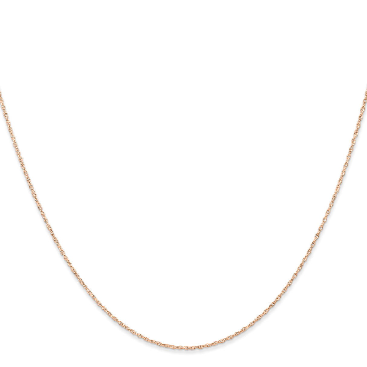 14K Rose Gold 0.6 mm Polished Chain Necklace, Solid