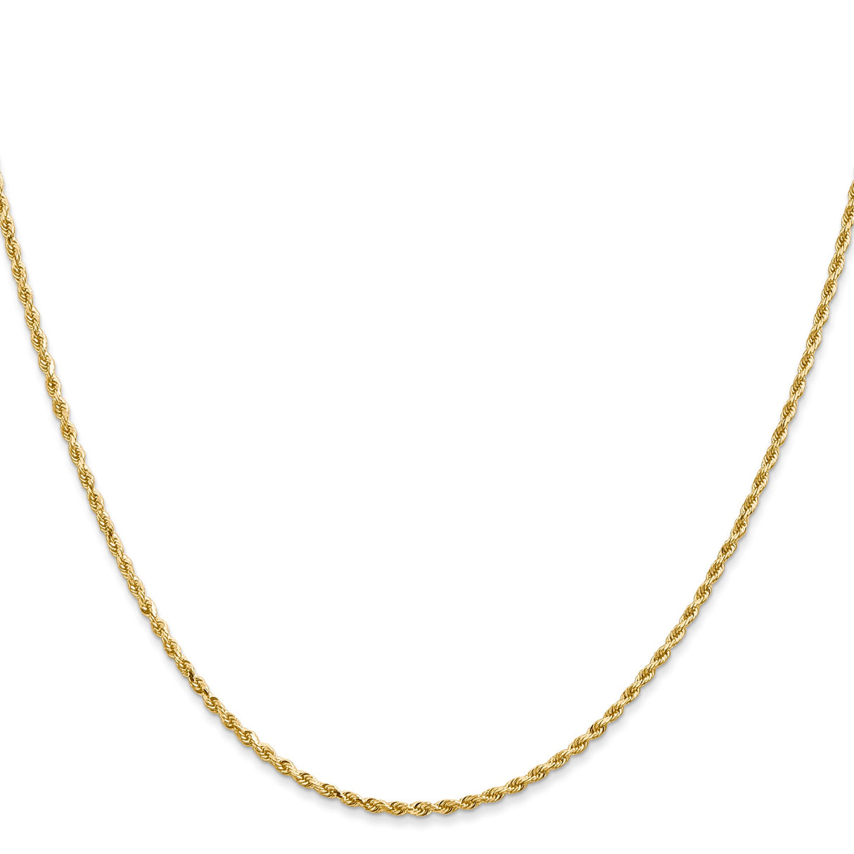 14K Yellow Gold 1.5 mm Rope Chain Necklace, Polished