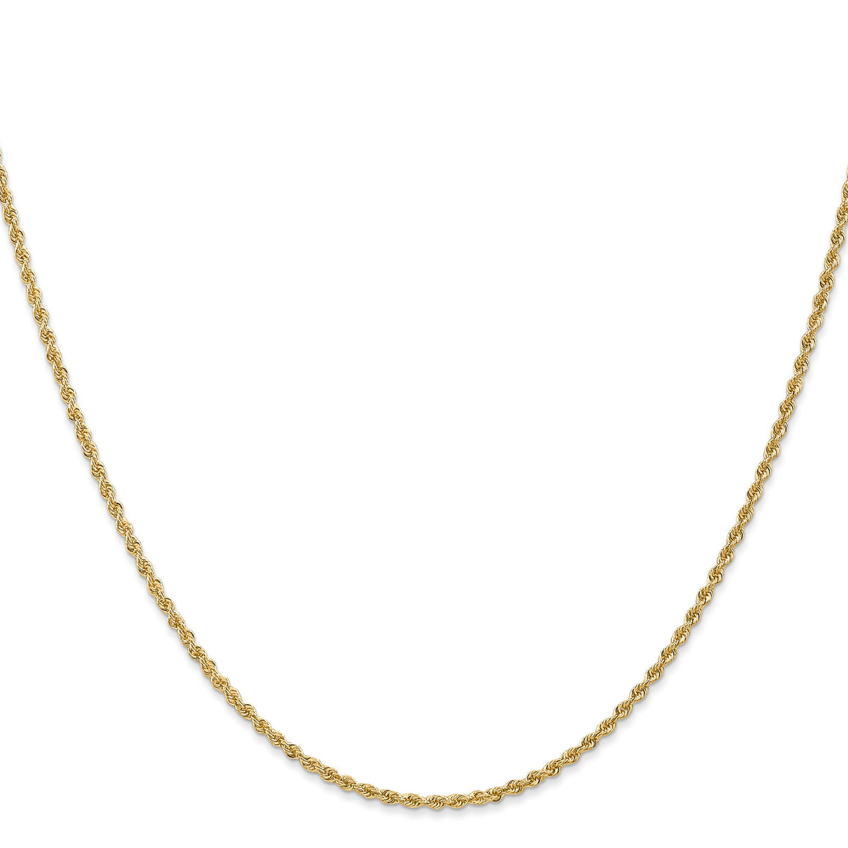 14K Yellow Gold 1.6 mm Rope Chain Necklace, Polished