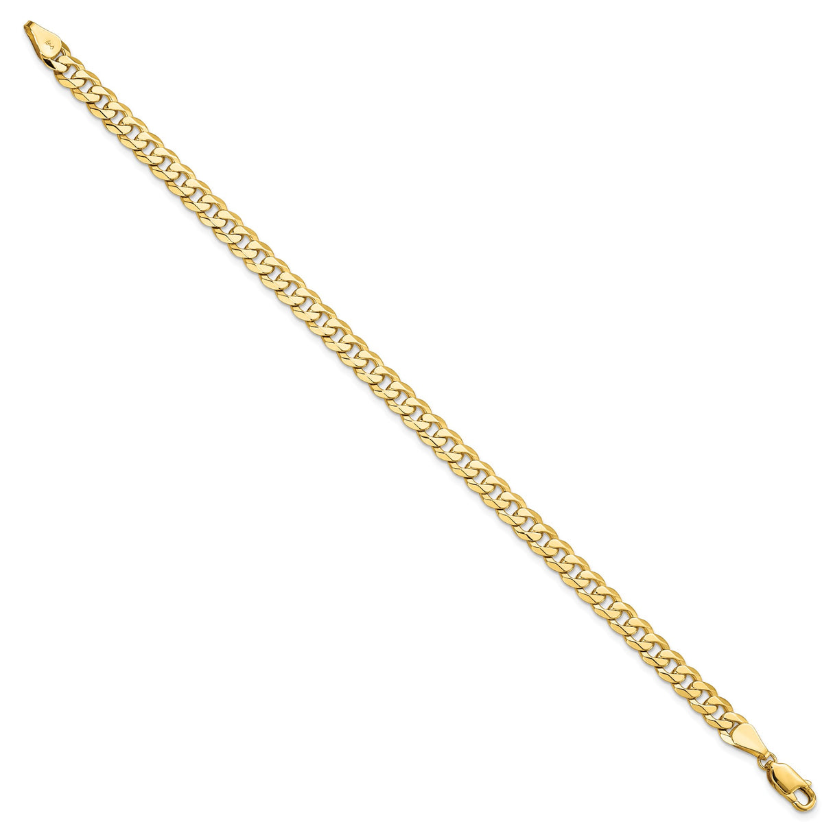 14K Yellow Gold 5.75 mm Curb Chain Bracelet, Polished