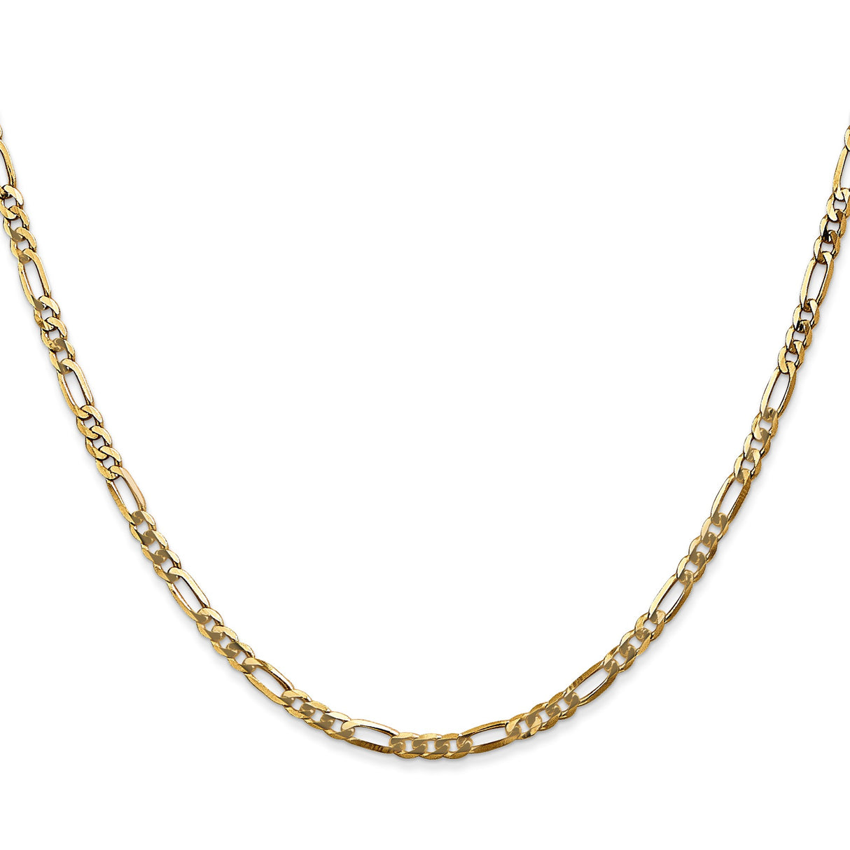 14K Yellow Gold 2.75 mm Figaro Chain Necklace, Polished