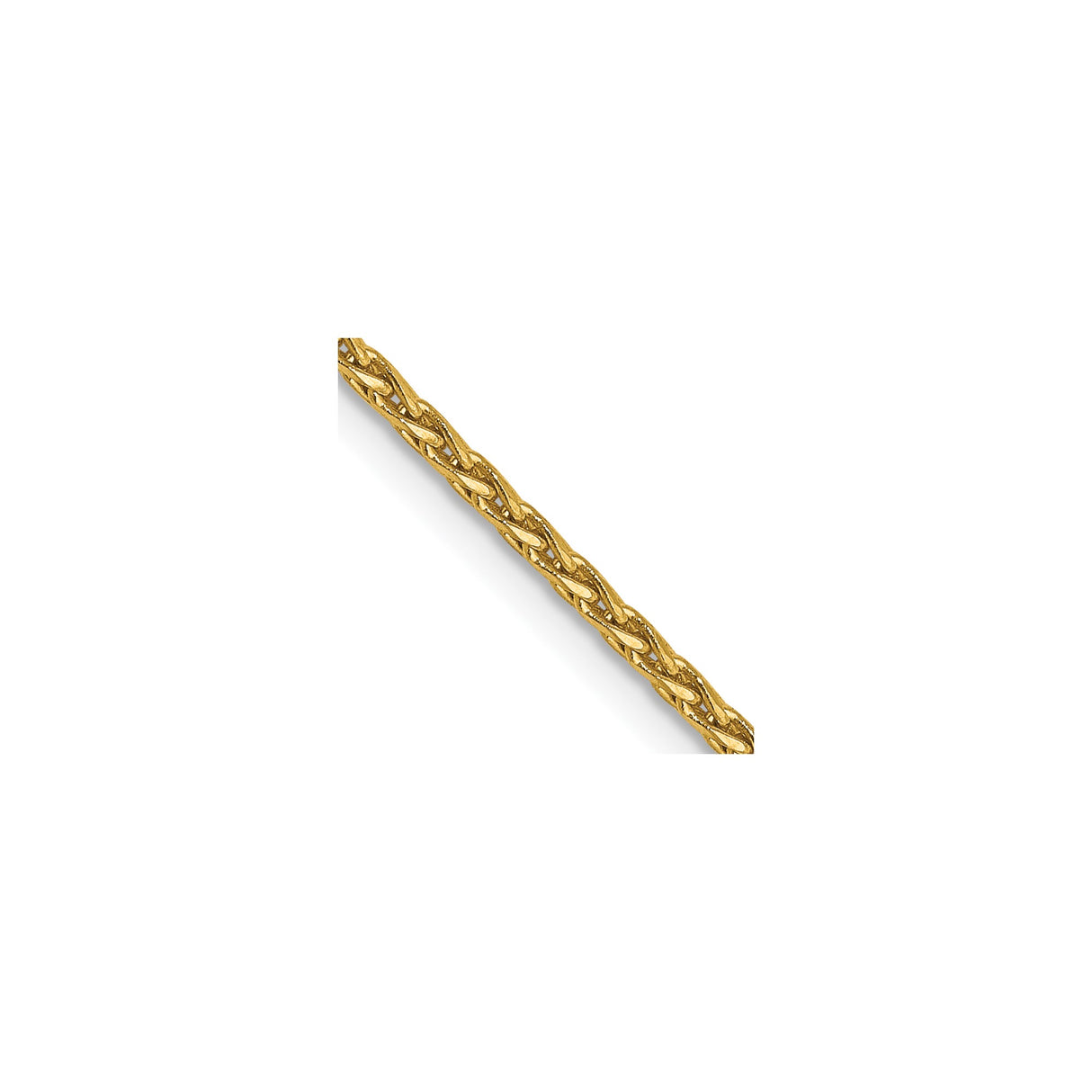 14K Yellow Gold 1.3 mm Polished Chain Necklace, Solid detail view