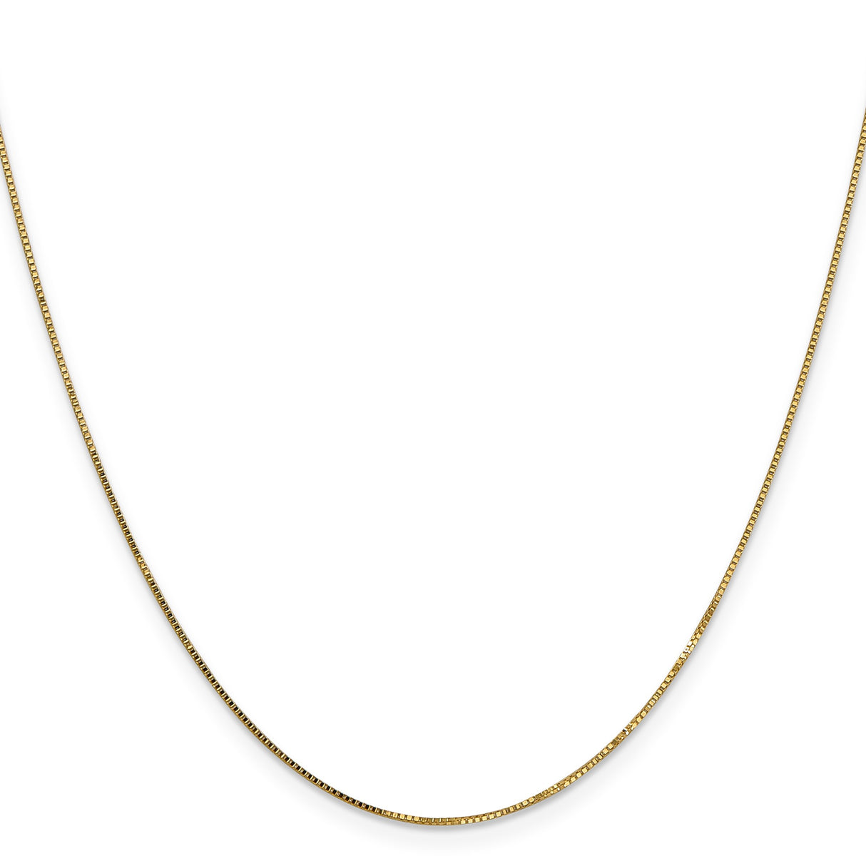 14K Yellow Gold 0.8 mm Box Chain Necklace, Polished