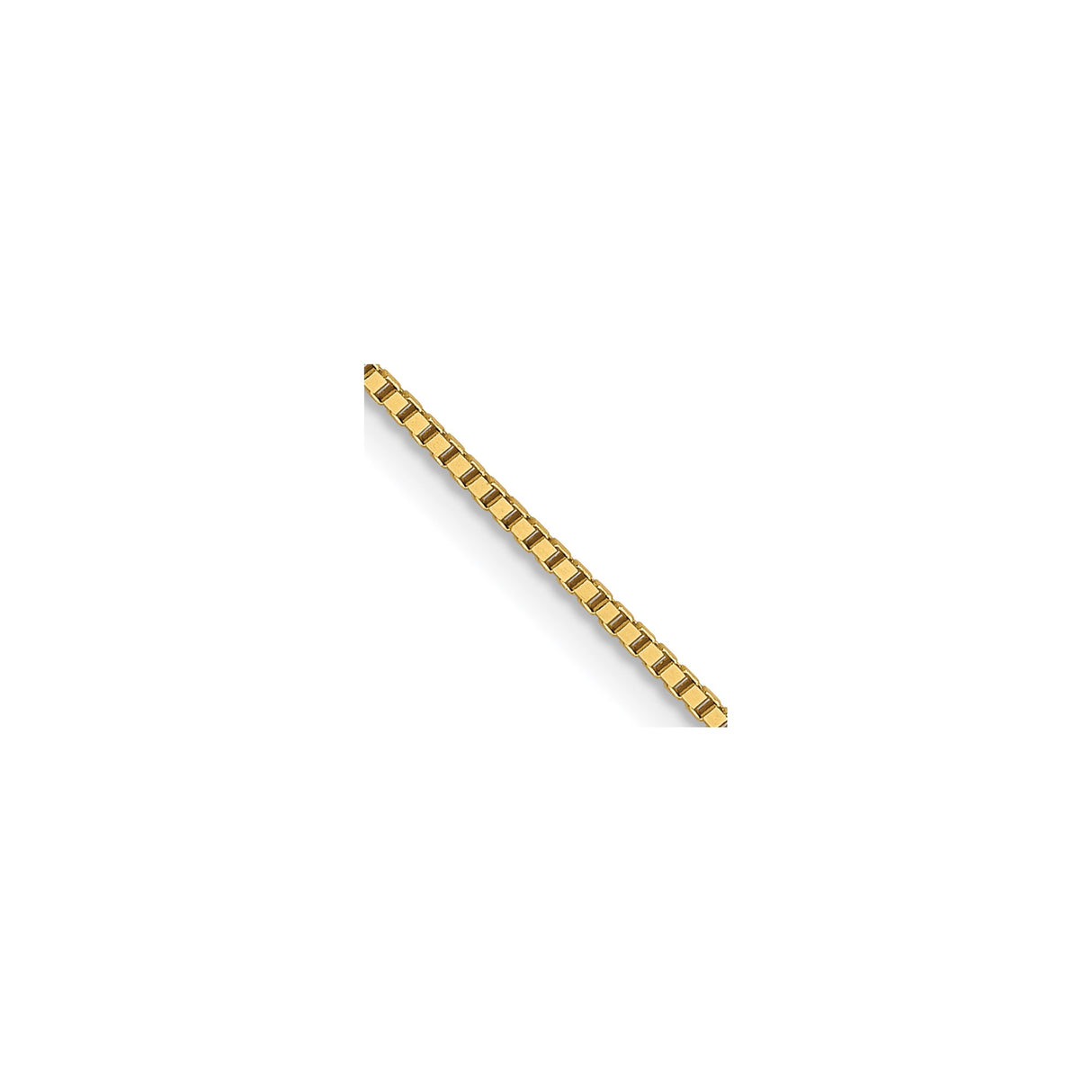 14K Yellow Gold 0.8 mm Box Chain Necklace, Polished detail view
