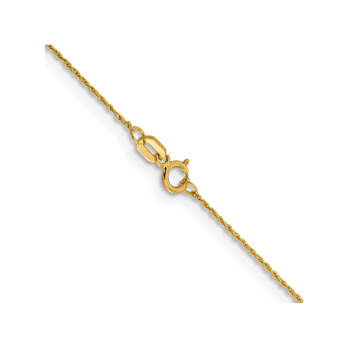 14K Yellow Gold 0.8 mm Rope Chain Necklace, Polished alternate angle