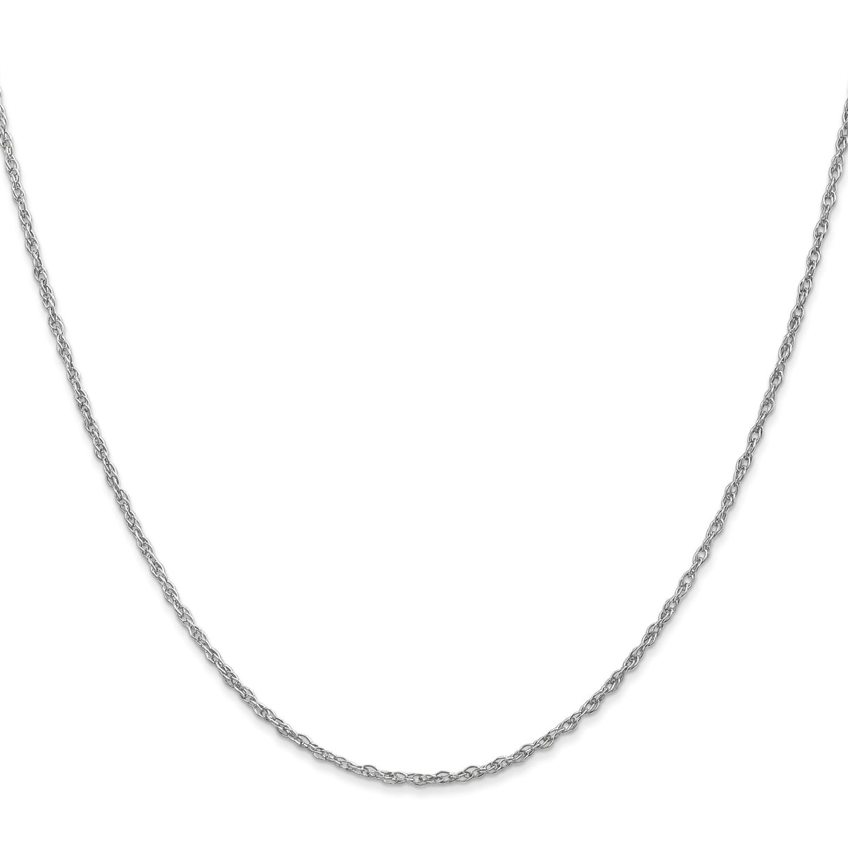 14K White Gold 1.5 mm Rope Chain Necklace, Polished