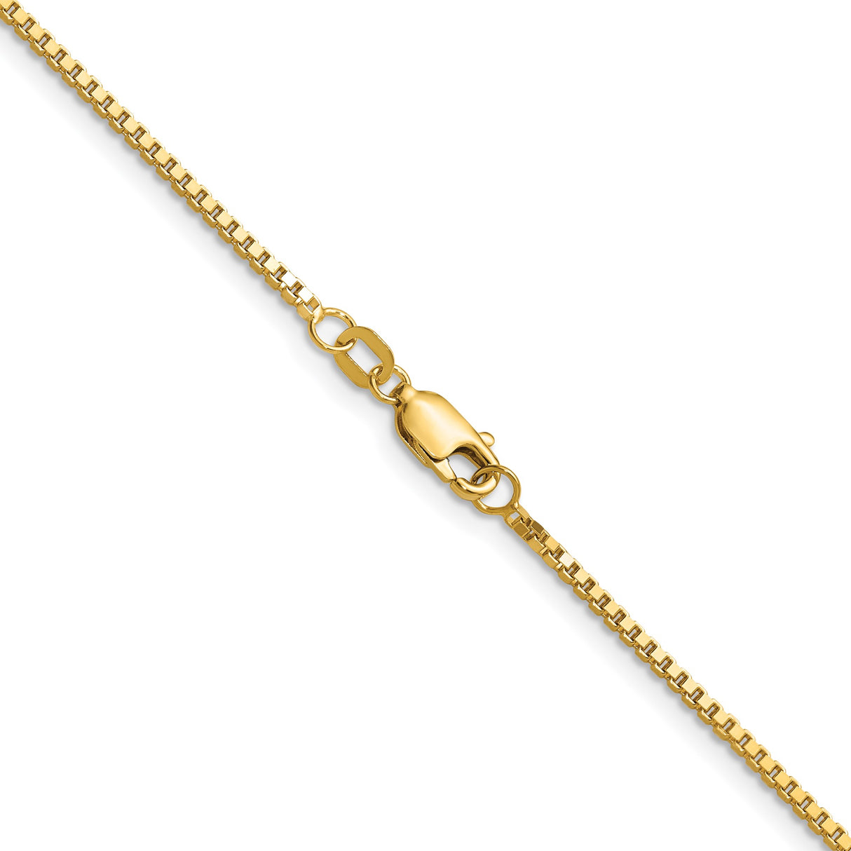14K Yellow Gold 1.3 mm Box Chain Necklace, Polished alternate angle