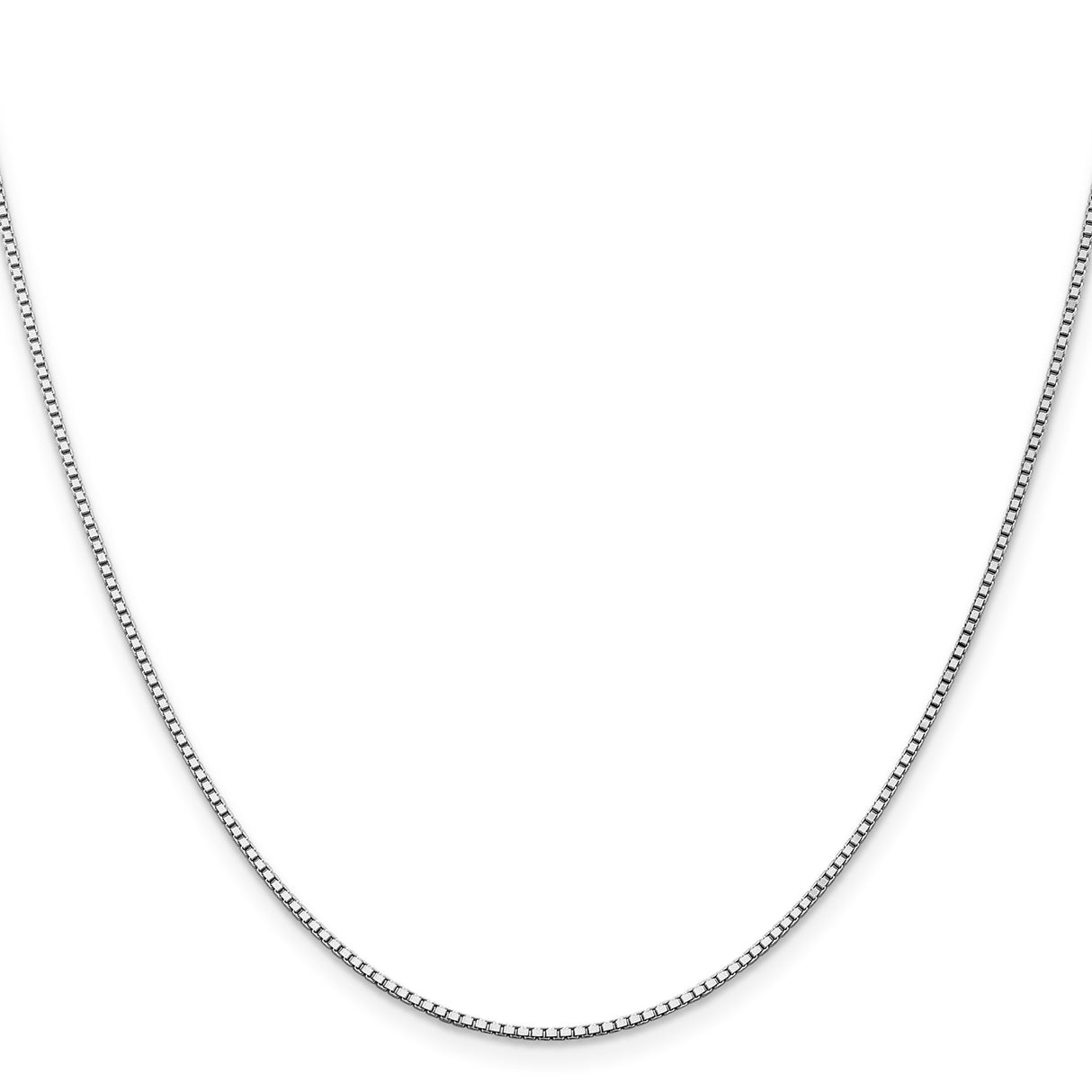 14K White Gold 1.3 mm Box Chain Necklace, Polished
