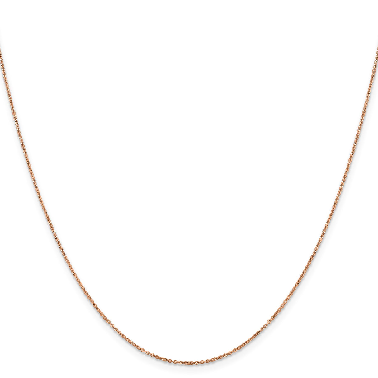14K Rose Gold 1.1 mm Polished Chain Necklace