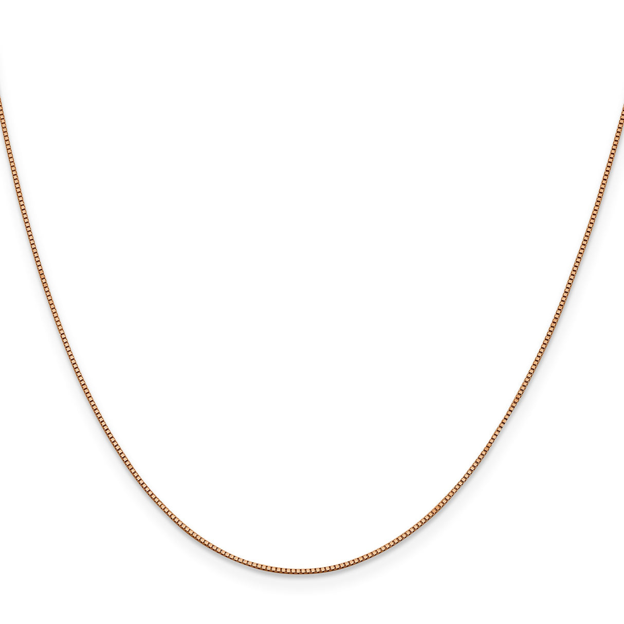 14K Rose Gold 0.7 mm Box Chain Necklace, Polished