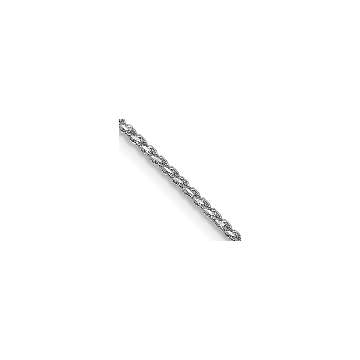 14K White Gold 1 mm Franco Chain Necklace, Polished detail view