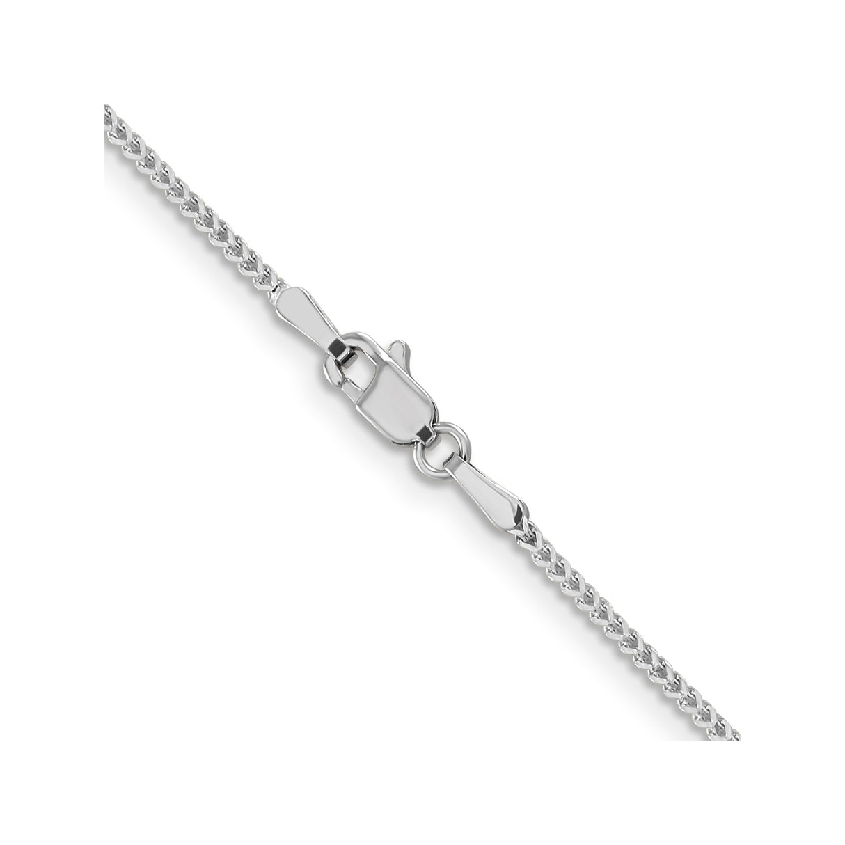 14K White Gold 1.1 mm Franco Chain Necklace, Polished alternate angle