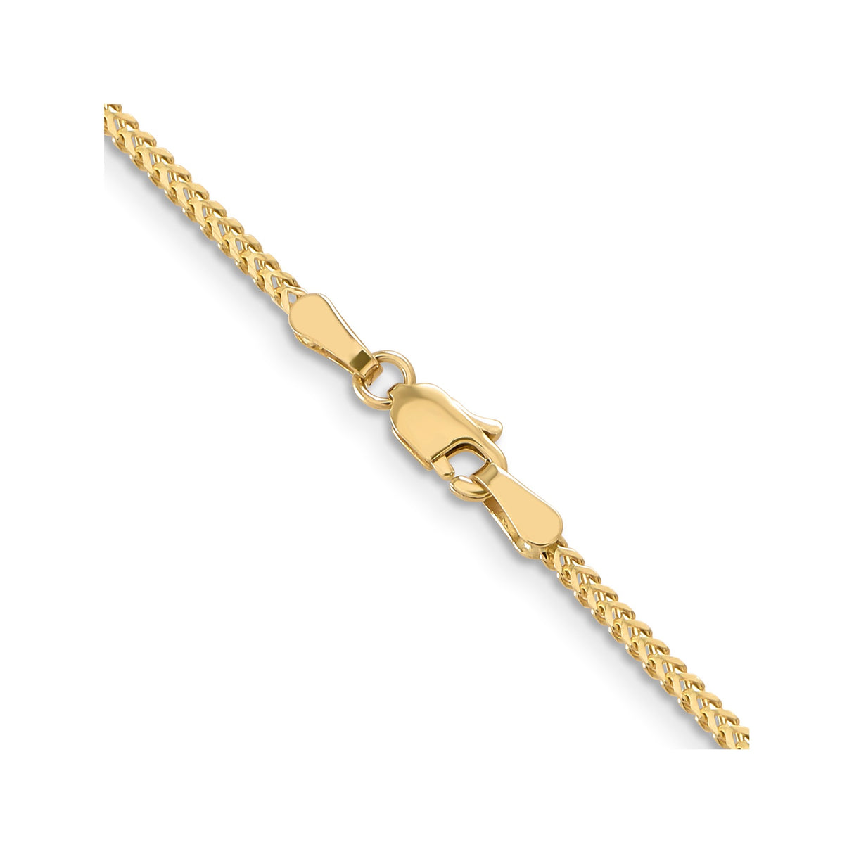 14K Yellow Gold 1.25 mm Franco Chain Necklace, Polished alternate angle