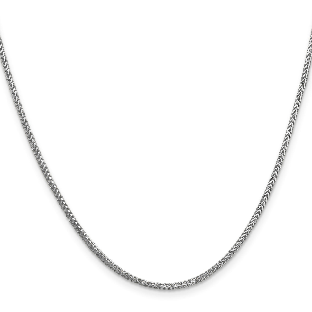 14K White Gold 1.25 mm Franco Chain Necklace, Polished