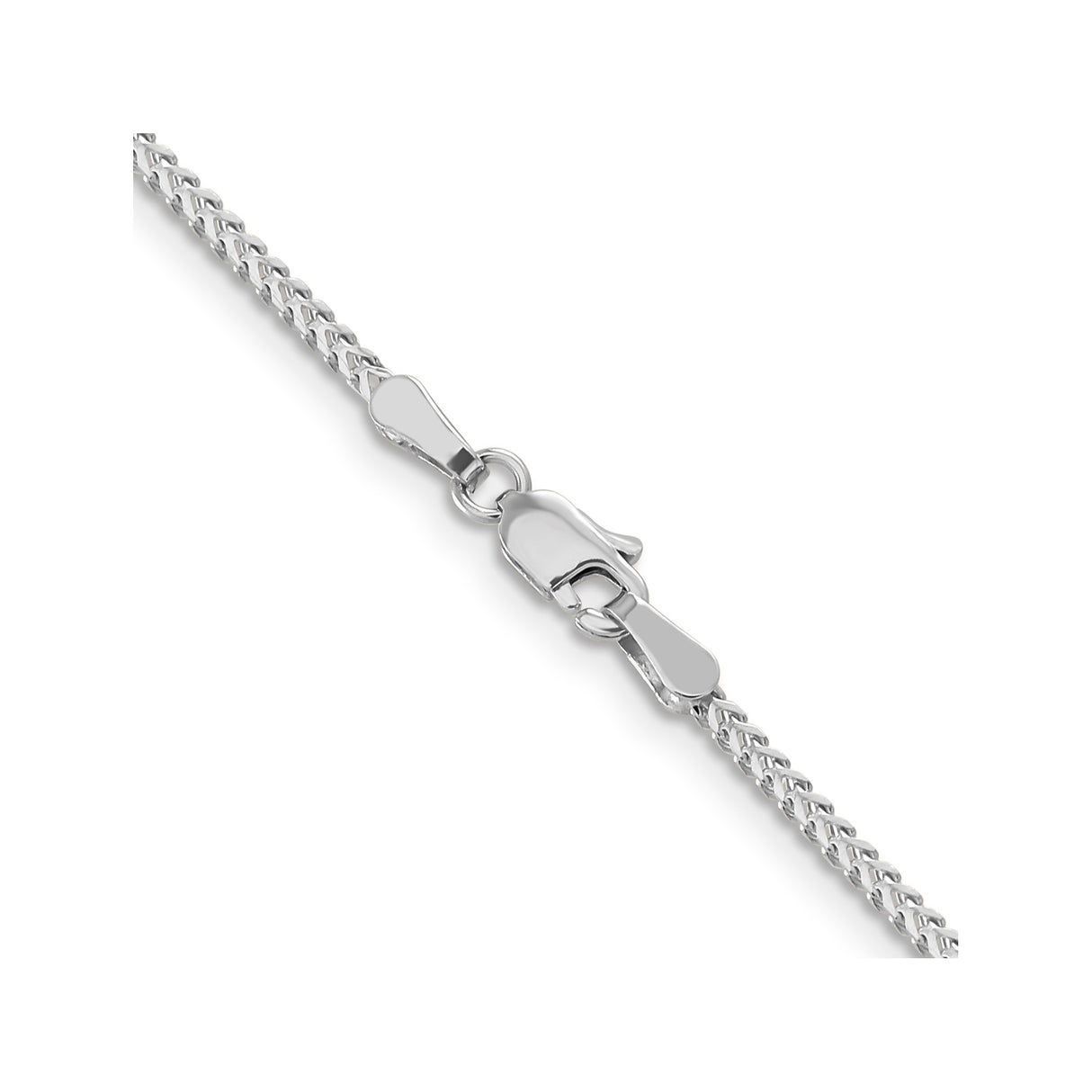 14K White Gold 1.25 mm Franco Chain Necklace, Polished alternate angle