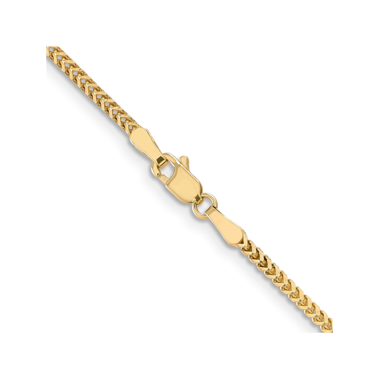 14K Yellow Gold 1.5 mm Franco Chain Necklace, Polished alternate angle
