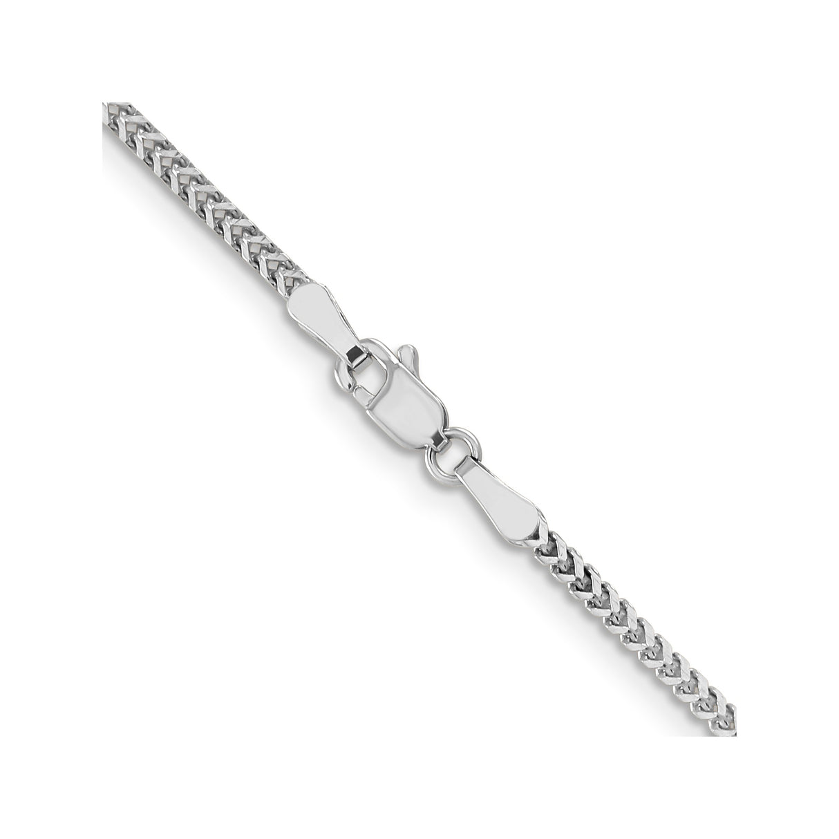 14K White Gold 1.5 mm Franco Chain Necklace, Polished alternate angle