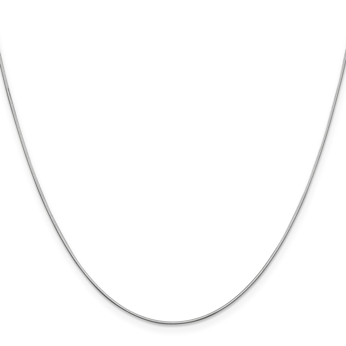 14K White Gold 0.8 mm Polished Chain Necklace, Solid