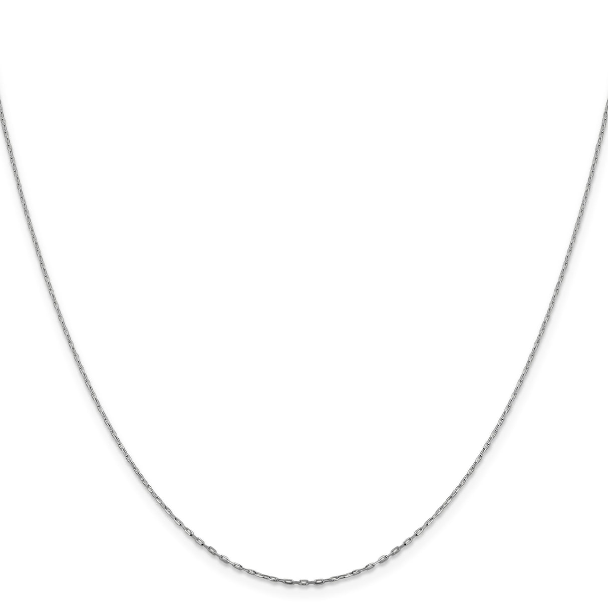 14K White Gold 1 mm Polished Chain Necklace, Solid