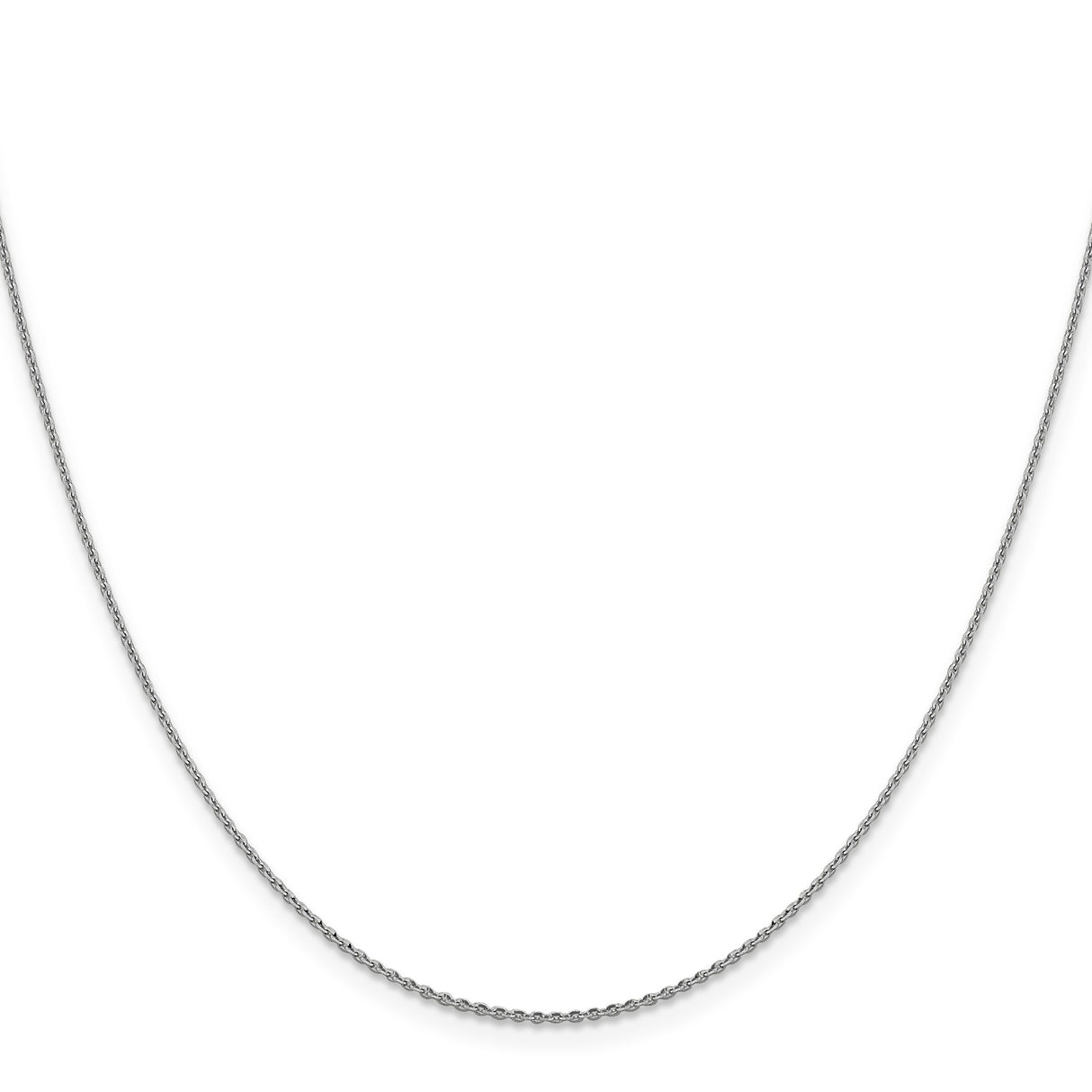 14K White Gold 1.15 mm Polished Chain Necklace, Solid
