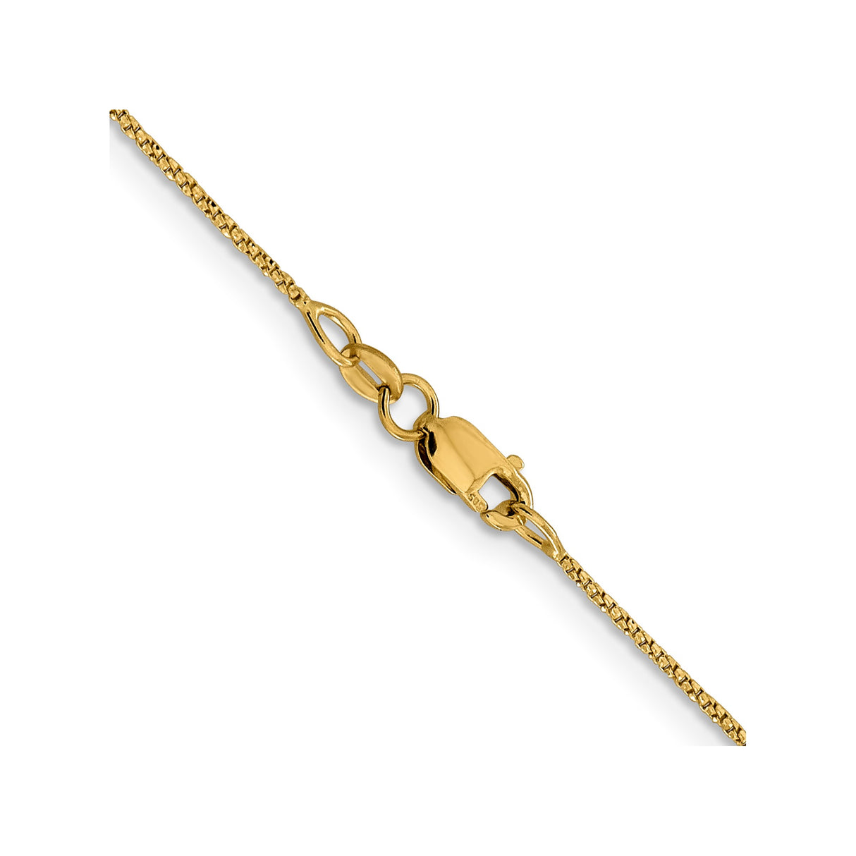 14K Yellow Gold 0.9 mm Box Chain Necklace, Polished alternate angle