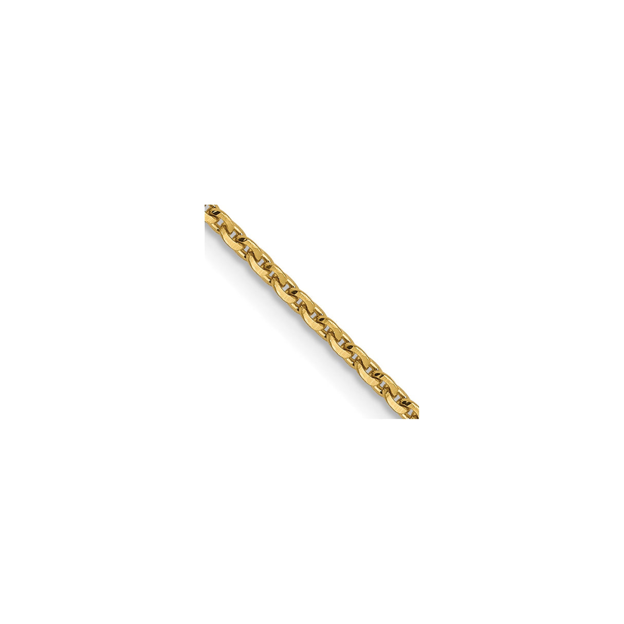 14K Yellow Gold 1.25 mm Polished Chain Necklace, Solid detail view