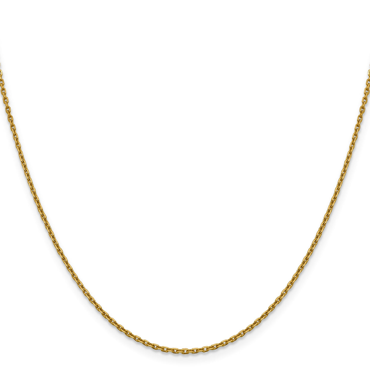 14K Yellow Gold 1.5 mm Polished Chain Necklace, Solid