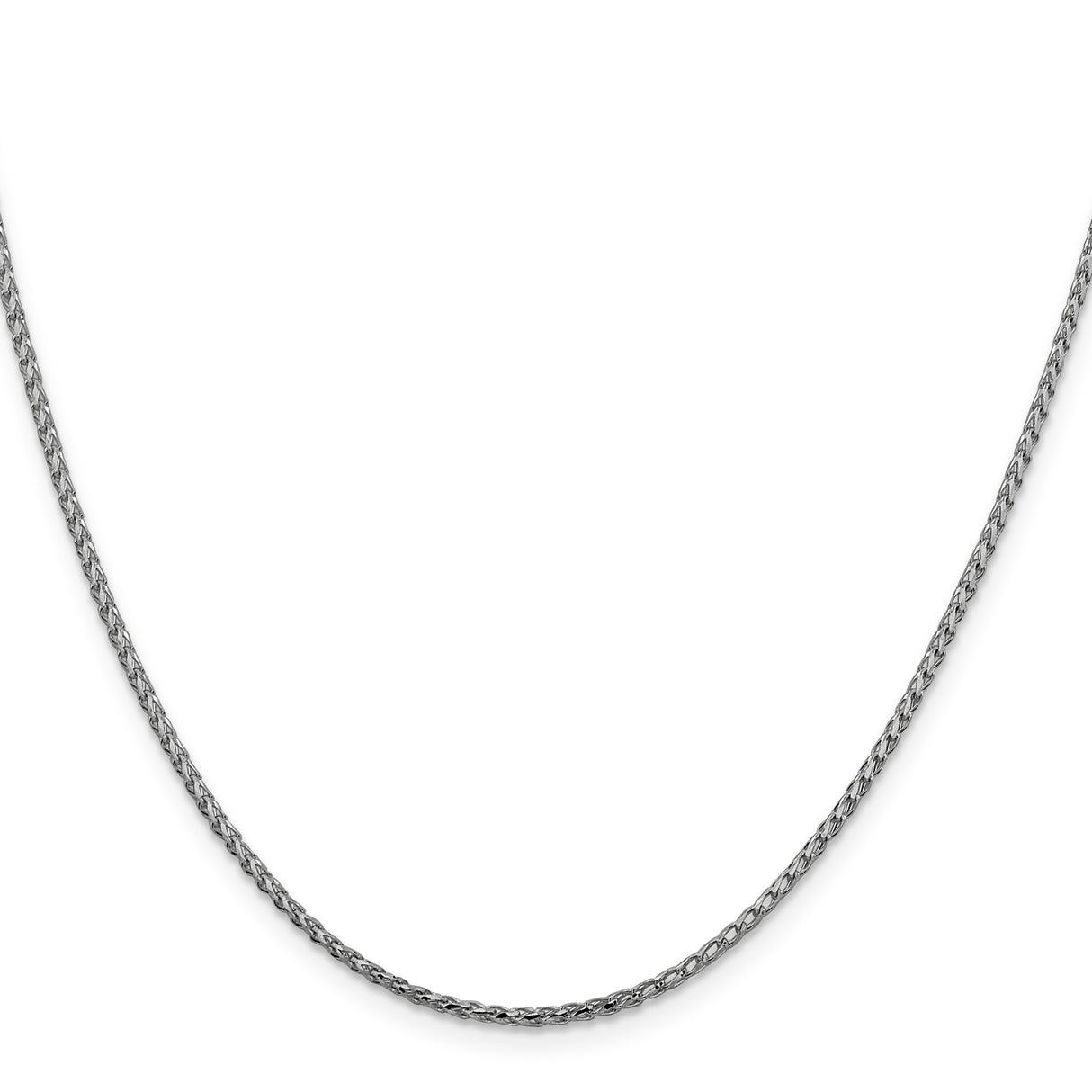 14K White Gold 1.6 mm Franco Chain Necklace, Polished