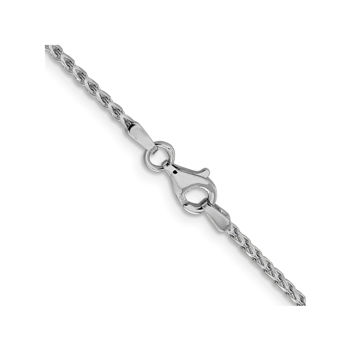 14K White Gold 1.6 mm Franco Chain Necklace, Polished alternate angle