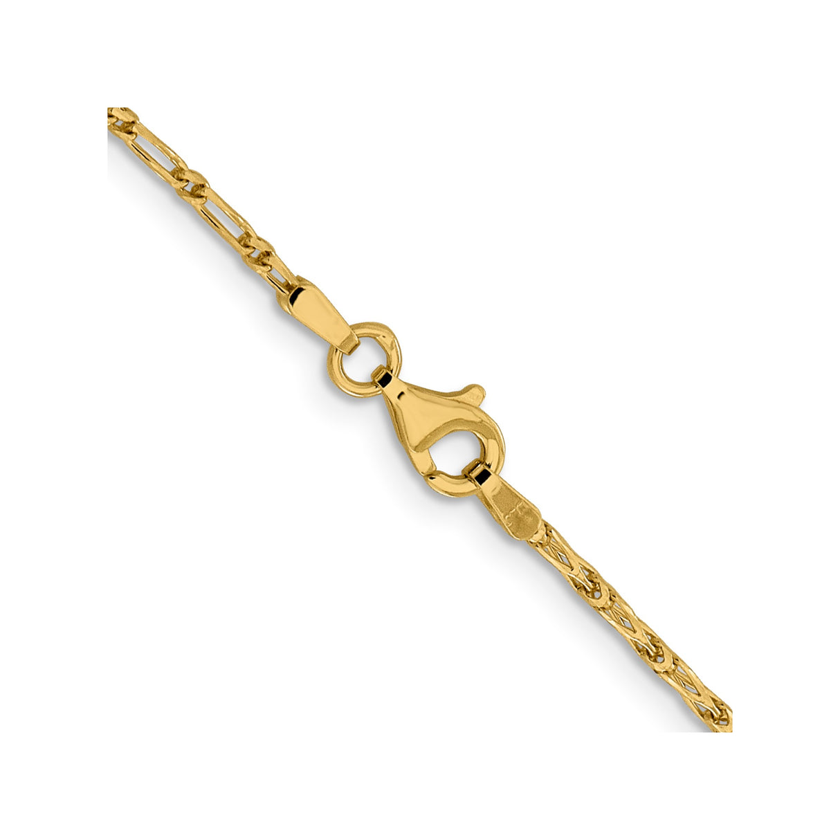 14K Yellow Gold 1.6 mm Franco Chain Necklace, Polished alternate angle