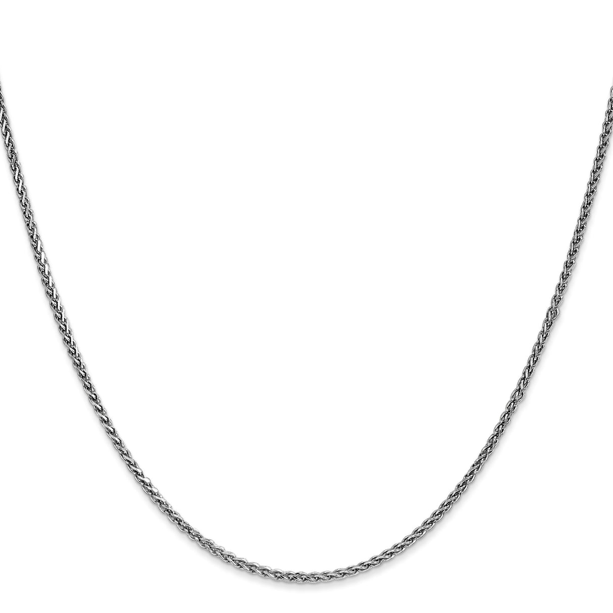 14K White Gold 1.4 mm Polished Chain Necklace, Solid
