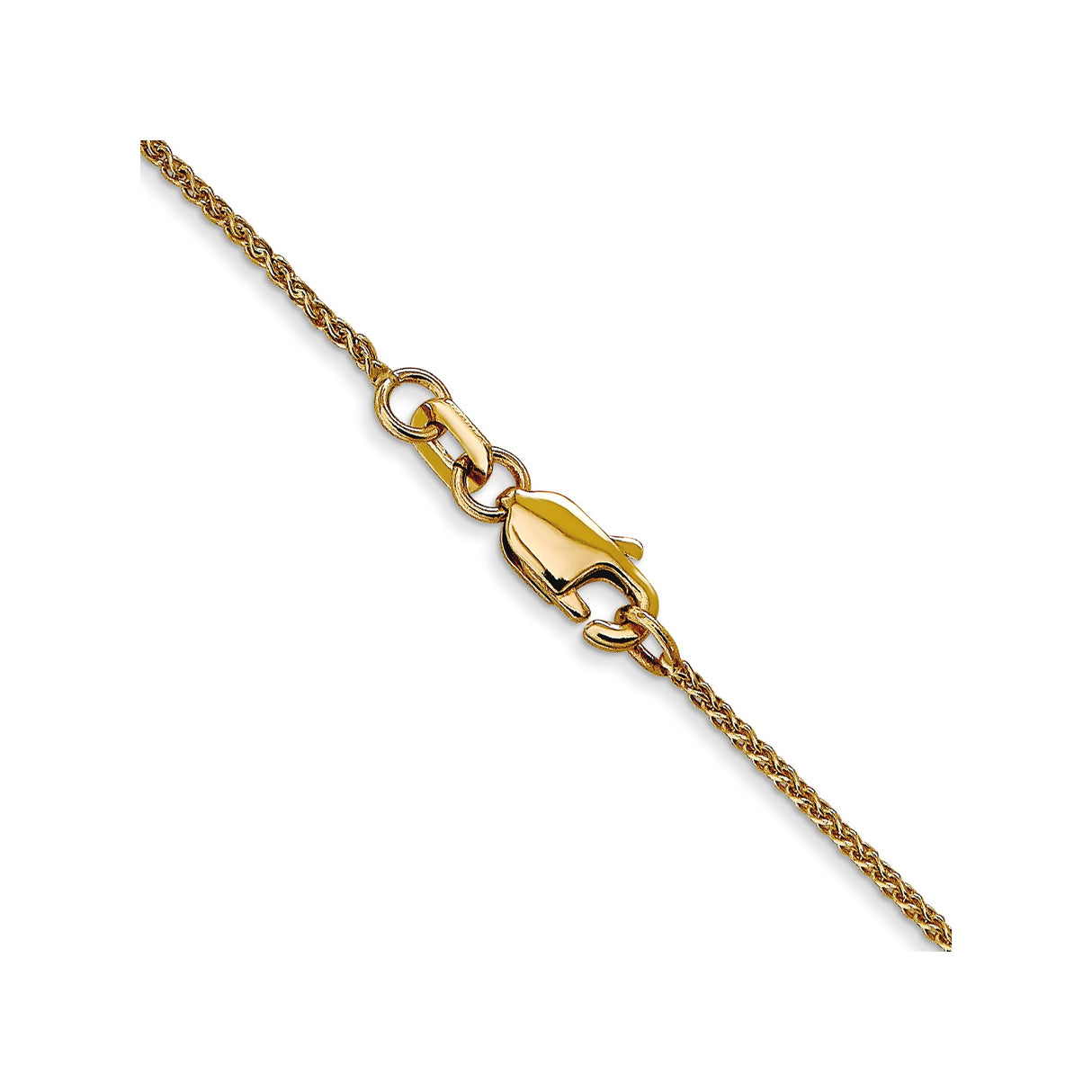 14K Yellow Gold 1 mm Polished Chain Necklace, Solid alternate angle